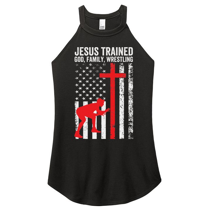 Jesus Trained Christian Wrestler Wrestling Women's Perfect Tri Rocker Tank