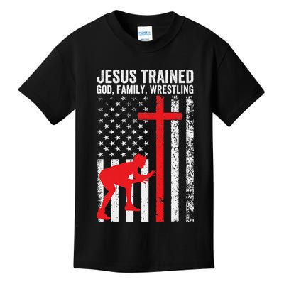 Jesus Trained Christian Wrestler Wrestling Kids T-Shirt
