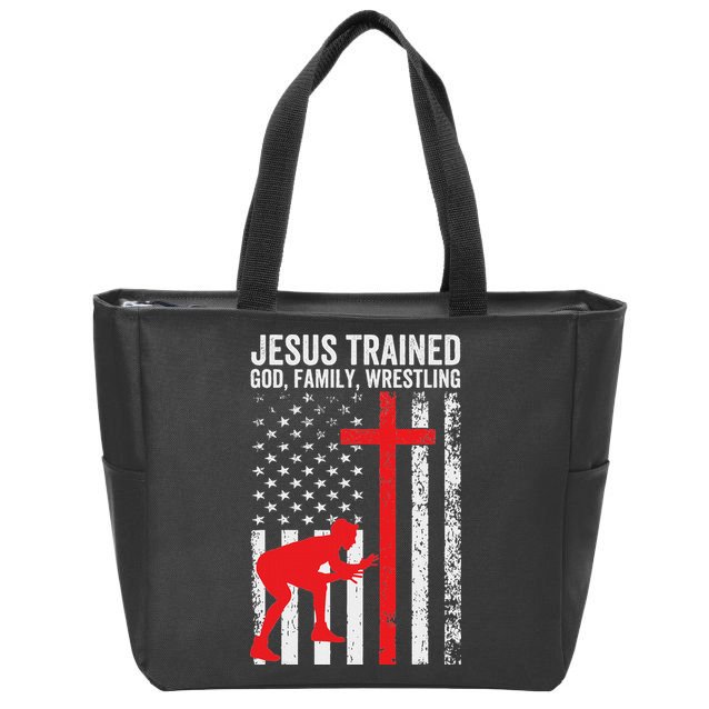Jesus Trained Christian Wrestler Wrestling Zip Tote Bag