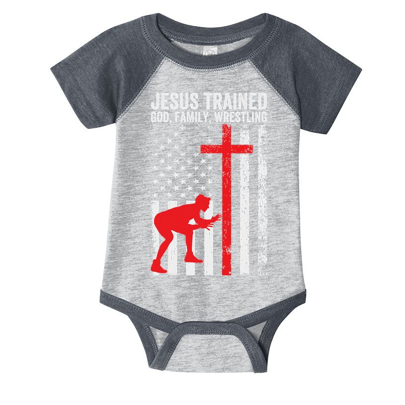 Jesus Trained Christian Wrestler Wrestling Infant Baby Jersey Bodysuit