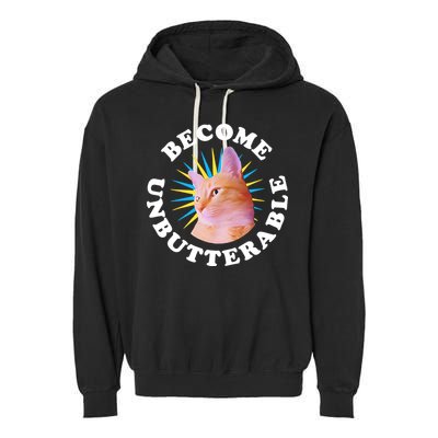 Jorts The Cat – Become Unbutterable Garment-Dyed Fleece Hoodie