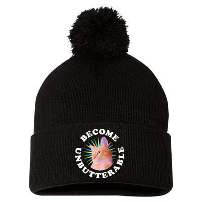 Jorts The Cat – Become Unbutterable Pom Pom 12in Knit Beanie