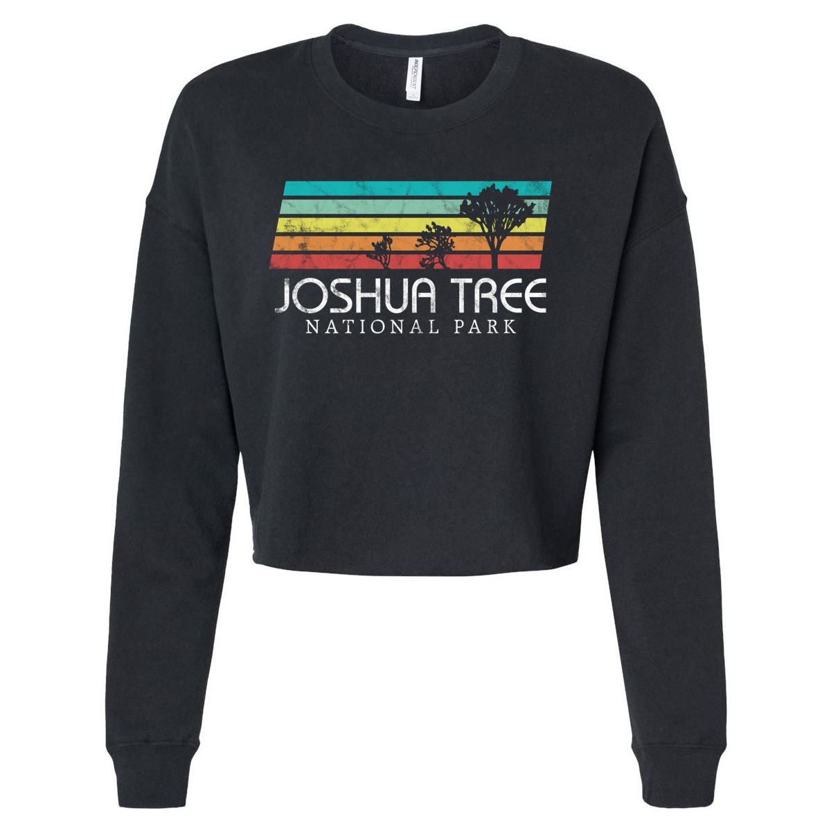 Joshua Tree California Desert Vintage Retro Outdoors Camping Great Gift Cropped Pullover Crew