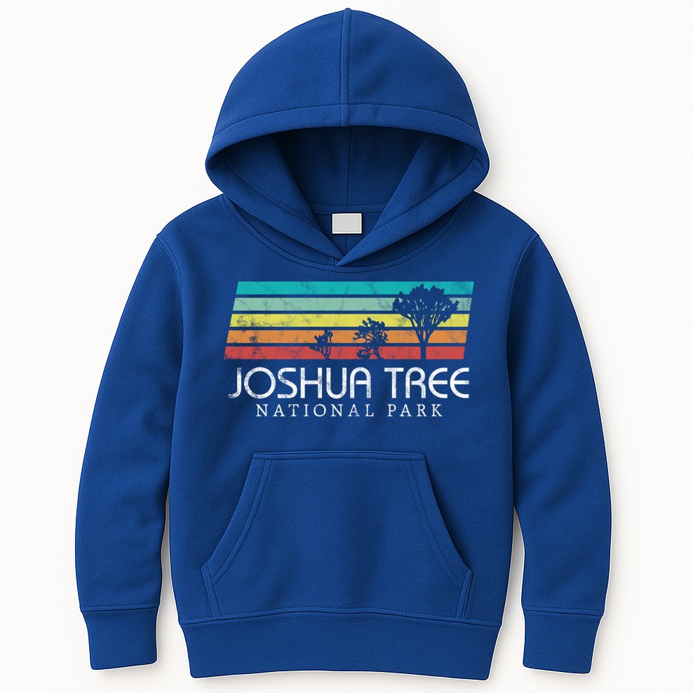 Joshua Tree California Desert Vintage Retro Outdoors Camping Great Gift Kids Hoodie