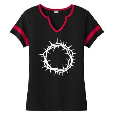 Jesus Thorn Crown Ladies Halftime Notch Neck Tee