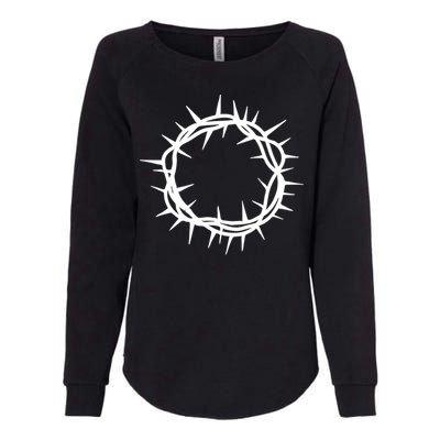 Jesus Thorn Crown Womens California Wash Sweatshirt