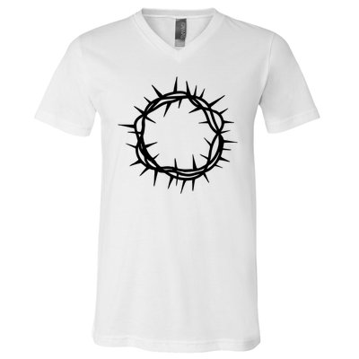 Jesus Thorn Crown V-Neck T-Shirt