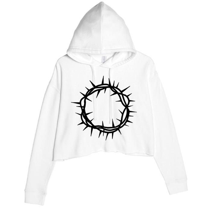 Jesus Thorn Crown Crop Fleece Hoodie