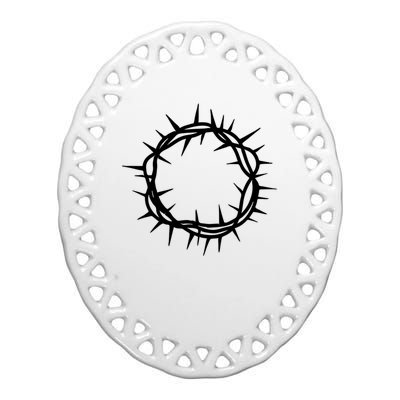 Jesus Thorn Crown Ceramic Oval Ornament