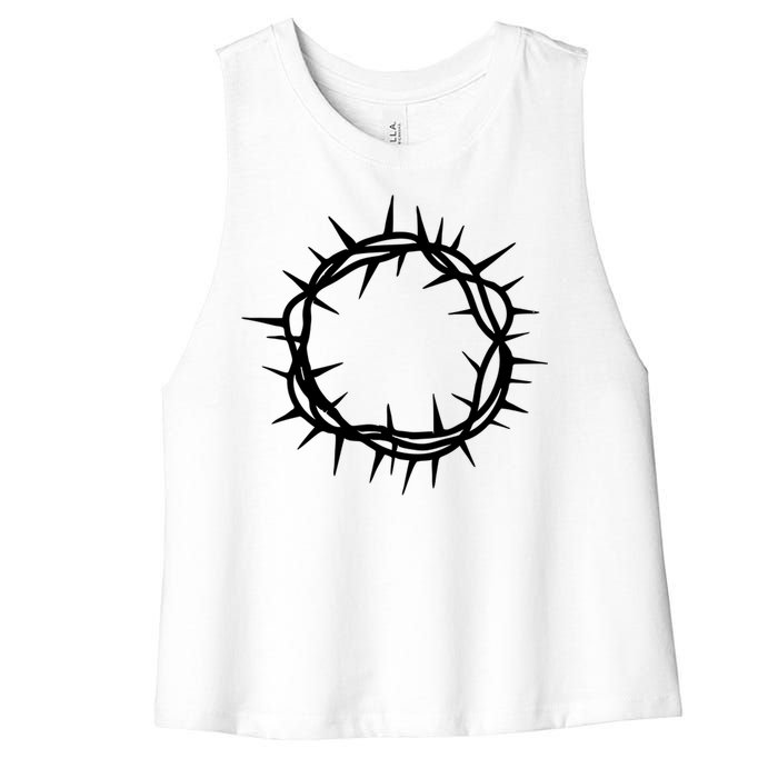 Jesus Thorn Crown Women's Racerback Cropped Tank