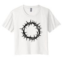 Jesus Thorn Crown Women's Crop Top Tee