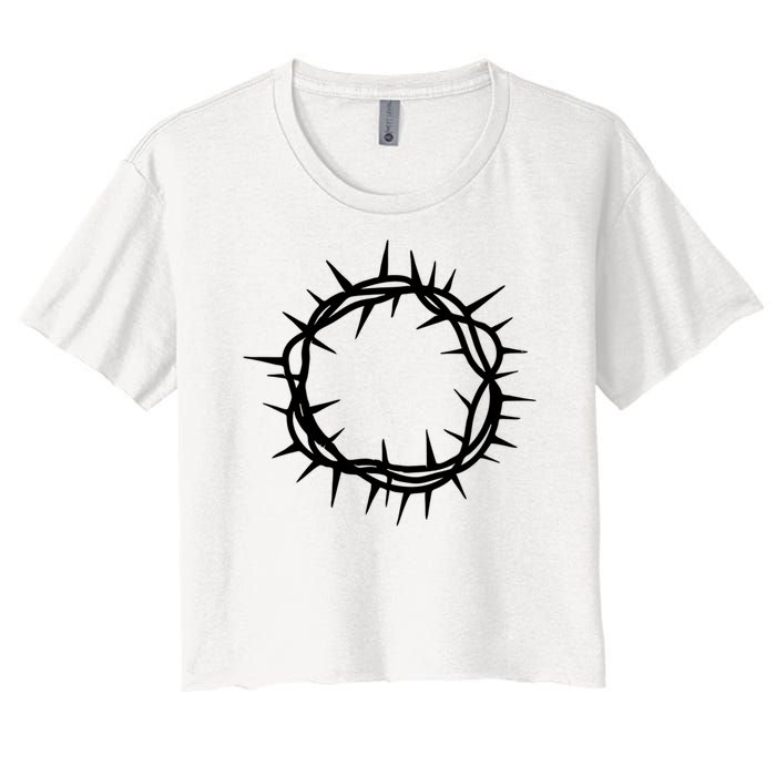 Jesus Thorn Crown Women's Crop Top Tee