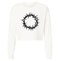 Jesus Thorn Crown Cropped Pullover Crew