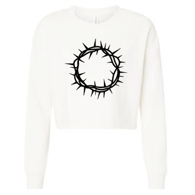 Jesus Thorn Crown Cropped Pullover Crew