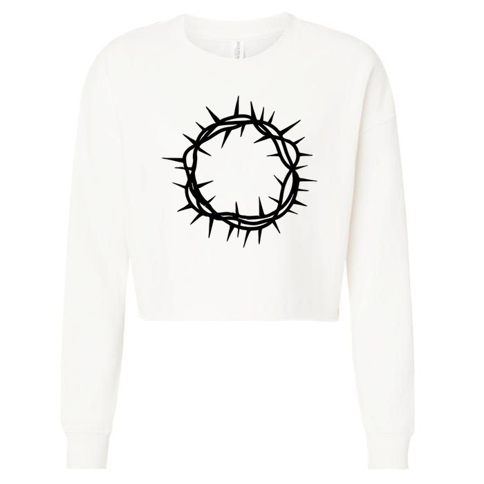 Jesus Thorn Crown Cropped Pullover Crew