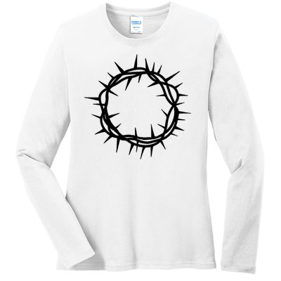 Jesus Thorn Crown Ladies Long Sleeve Shirt