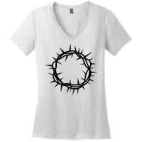 Jesus Thorn Crown Women's V-Neck T-Shirt