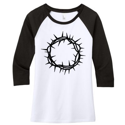 Jesus Thorn Crown Women's Tri-Blend 3/4-Sleeve Raglan Shirt