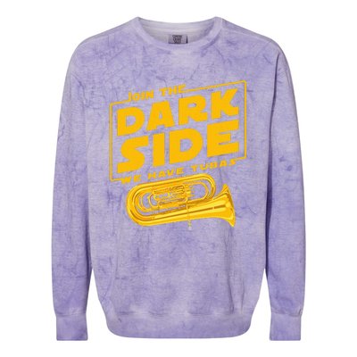 Join The Dark Side Tuba Player Colorblast Crewneck Sweatshirt