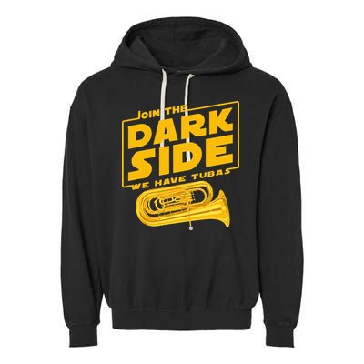 Join The Dark Side Tuba Player Garment-Dyed Fleece Hoodie