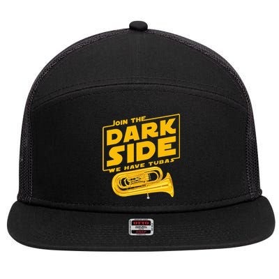 Join The Dark Side Tuba Player 7 Panel Mesh Trucker Snapback Hat