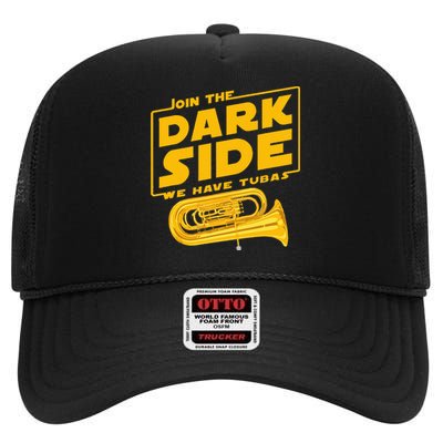 Join The Dark Side Tuba Player High Crown Mesh Back Trucker Hat