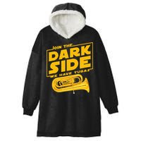 Join The Dark Side Tuba Player Hooded Wearable Blanket