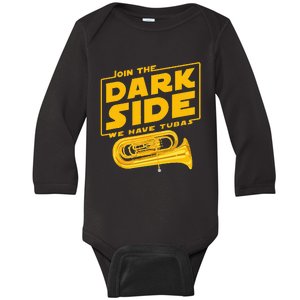 Join The Dark Side Tuba Player Baby Long Sleeve Bodysuit