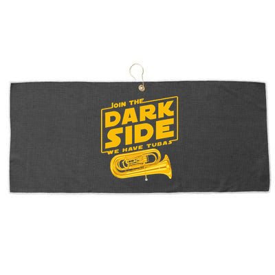 Join The Dark Side Tuba Player Large Microfiber Waffle Golf Towel
