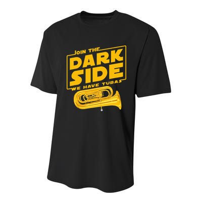 Join The Dark Side Tuba Player Youth Performance Sprint T-Shirt