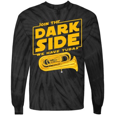 Join The Dark Side Tuba Player Tie-Dye Long Sleeve Shirt