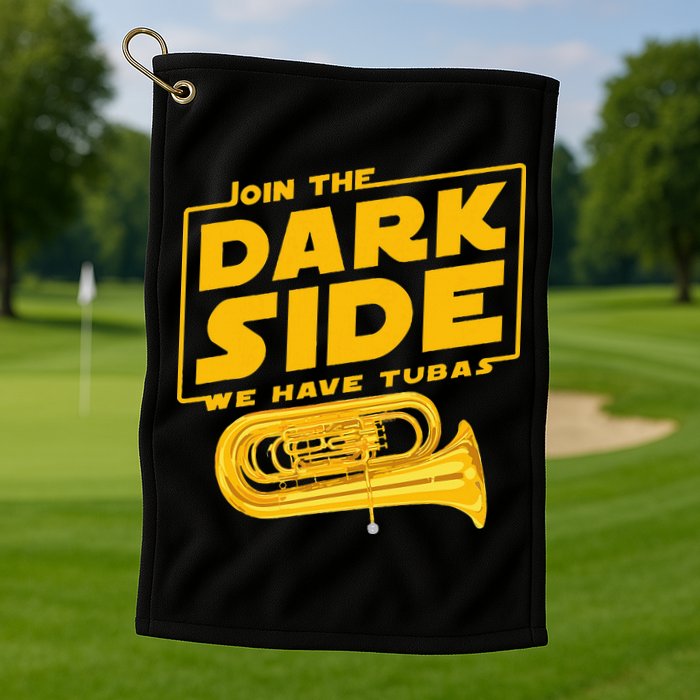 Join The Dark Side Tuba Player Golf Towel