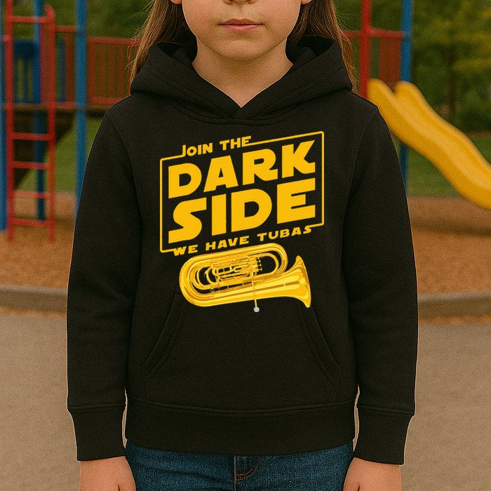 Join The Dark Side Tuba Player Kids Hoodie