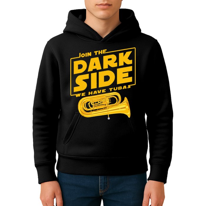 Join The Dark Side Tuba Player Kids Hoodie