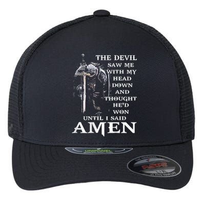 Jesus The Devil Saw Me With My Head Down Flexfit Unipanel Trucker Cap