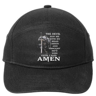 Jesus The Devil Saw Me With My Head Down 7-Panel Snapback Hat