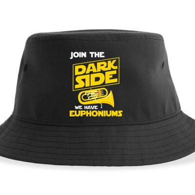 Join The Dark Side We Have Euphoniums Euphoniumist Brass Sustainable Bucket Hat