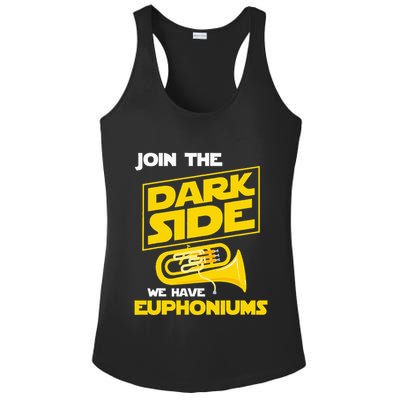 Join The Dark Side We Have Euphoniums Euphoniumist Brass Ladies PosiCharge Competitor Racerback Tank
