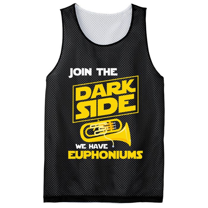 Join The Dark Side We Have Euphoniums Euphoniumist Brass Mesh Reversible Basketball Jersey Tank
