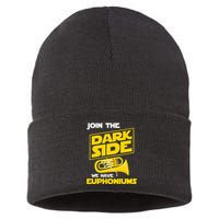Join The Dark Side We Have Euphoniums Euphoniumist Brass Sustainable Knit Beanie