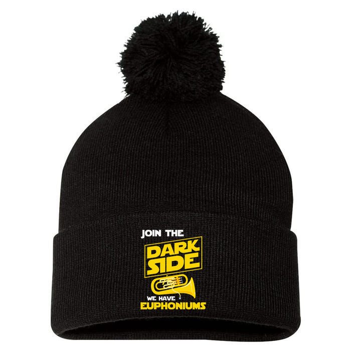Join The Dark Side We Have Euphoniums Euphoniumist Brass Pom Pom 12in Knit Beanie