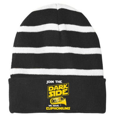 Join The Dark Side We Have Euphoniums Euphoniumist Brass Striped Beanie with Solid Band