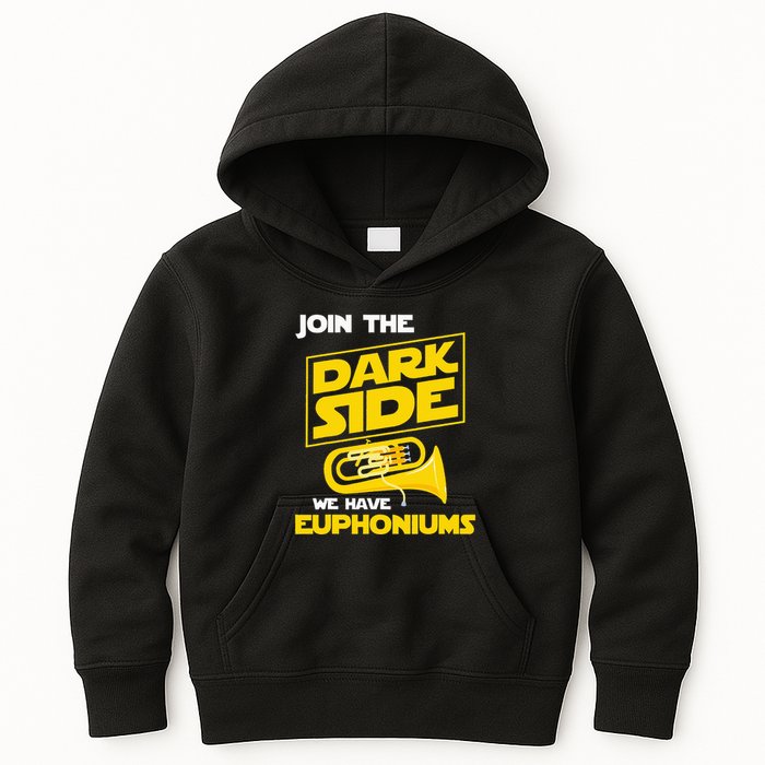 Join The Dark Side We Have Euphoniums Euphoniumist Brass Kids Hoodie