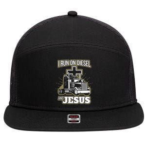 Jesus Truck Driver Christian Trucker 7 Panel Mesh Trucker Snapback Hat