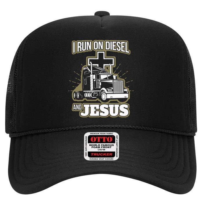 Jesus Truck Driver Christian Trucker High Crown Mesh Back Trucker Hat