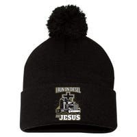 Jesus Truck Driver Christian Trucker Pom Pom 12in Knit Beanie