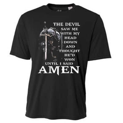 Jesus The Devil Saw Me With My Head Down Cooling Performance Crew T-Shirt