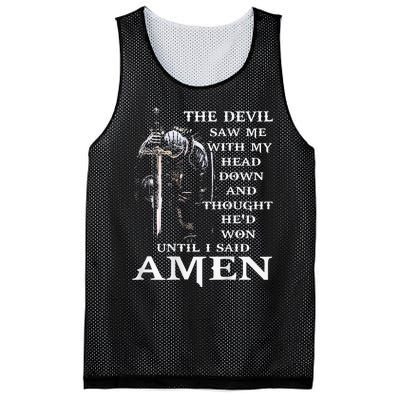 Jesus The Devil Saw Me With My Head Down Mesh Reversible Basketball Jersey Tank