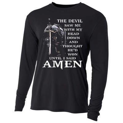 Jesus The Devil Saw Me With My Head Down Cooling Performance Long Sleeve Crew