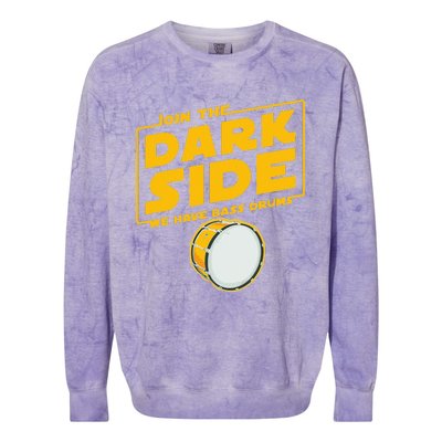 Join The Dark Side Bass Drum Player Colorblast Crewneck Sweatshirt